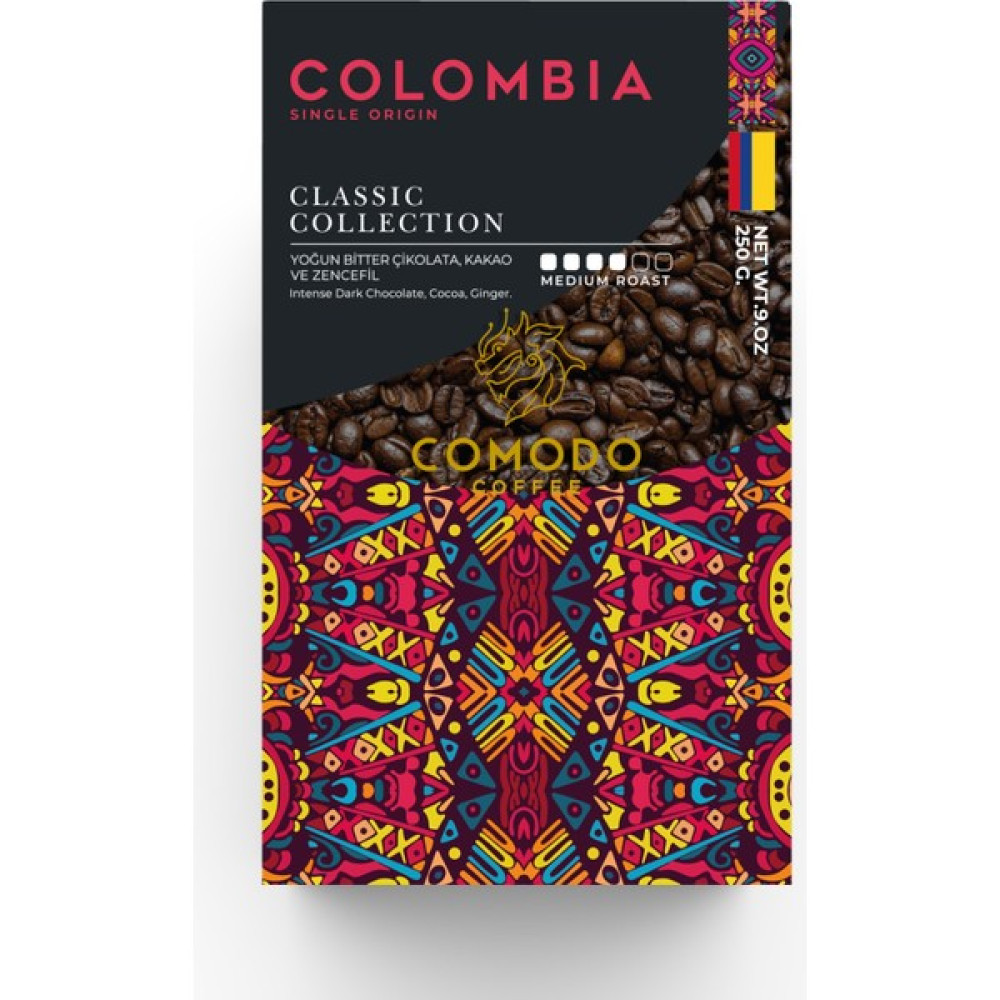Comodo Coffee Colombia Çekirdek - Filtre Kahve 250 gr - Kağıt ve Metal Filtre Kahve Fiyatı