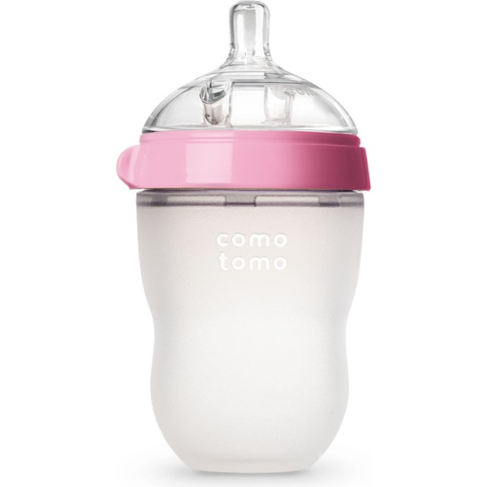 Comotomo Antikolik Silikon Biberon 250 ml Pembe - Orta Akışlı (3-6 Ay) Biberon Fiyatı