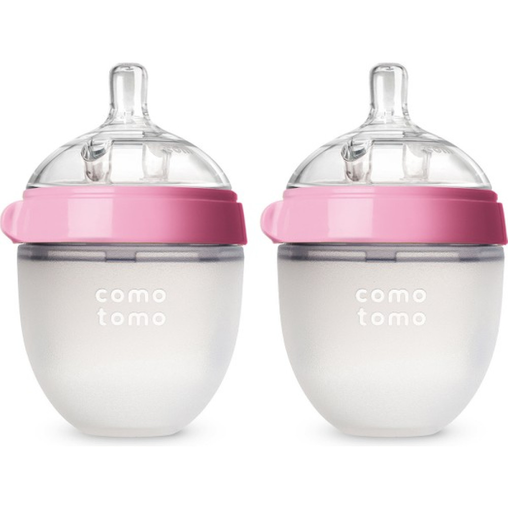 Comotomo Antikolik Silikon Biberon 2'li 150ML - Yavaş Akışlı (0-3 Ay) Yenidoğan - Pembe - 150 ml Biberon Fiyatı