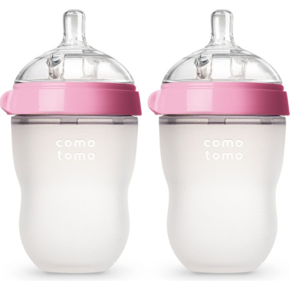 Comotomo Antikolik Silikon Biberon 2'li 250ML Pembe - Orta Akışlı (3-6 AY)8607400004 - 250 ml Biberon Fiyatı
