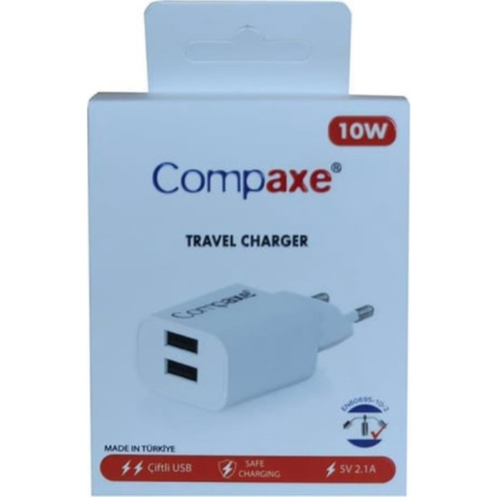 Compaxe CTA-521D Mu 10W 5V 2.1A Çift USB + USB To Adaptör - Beyaz Oto Boyaları Fiyatı
