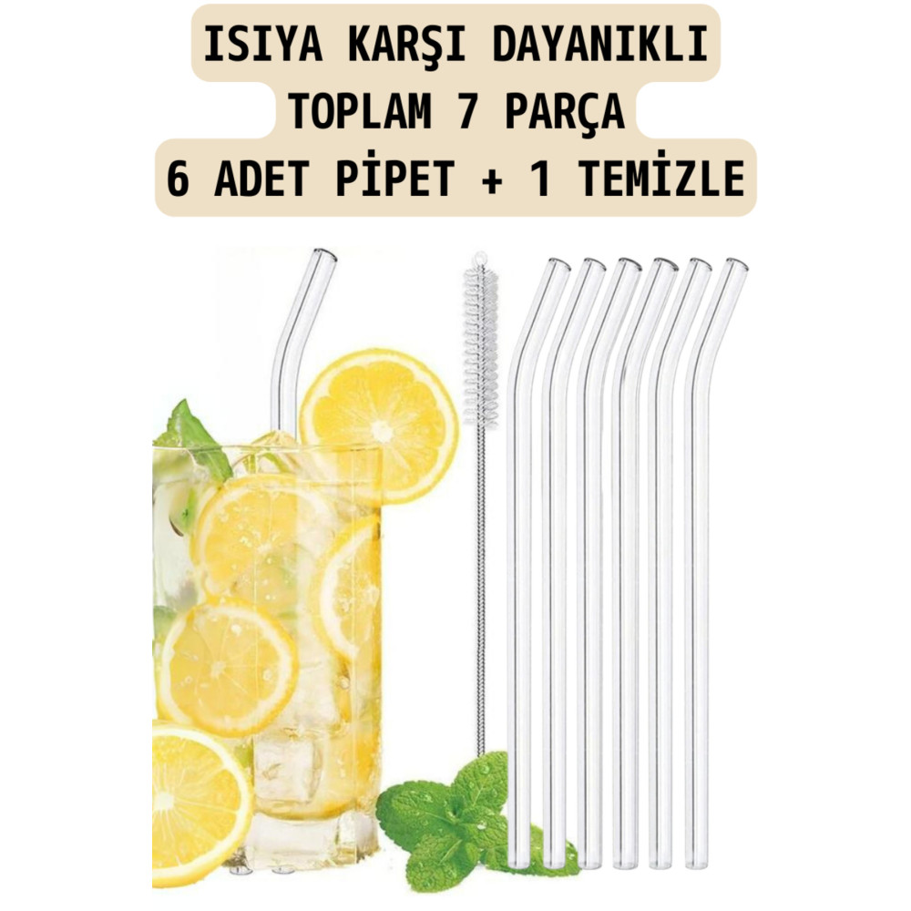 Comprox Cambu 6lı Cam Pipet Termosilikat (ısıya Dayanıklı) Ve 1 Adet Pipet Temizleme Fırçası 1. Kalite Yaş Günü & Parti Fiyatı