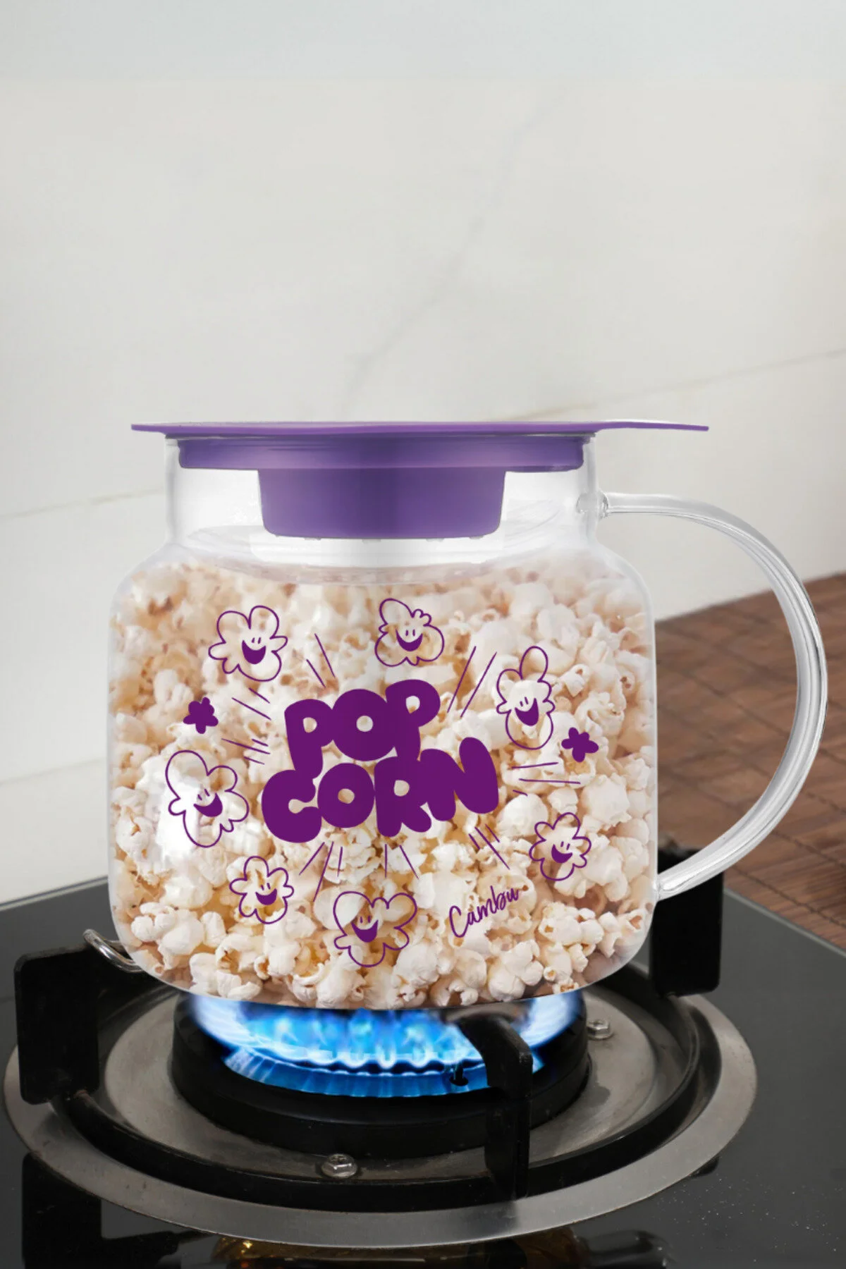 Comprox Lila Micro POPCORN Borosilikat Cam Mısır Patlatma Tenceresi ( Ocak Üstünde ve mikrodalga Uygundur)" Mısır Patlatma Makineleri Fiyatı