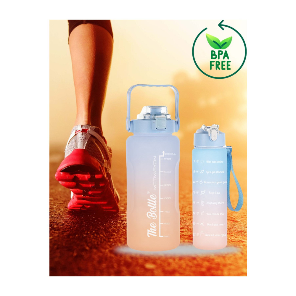 Comprox Motivasyonel 2li Su Matarası Su Şişesi Suluk 2lt+900ml Yavrulu Tritan Spor Salonu Su Şişesi Suluk Matara Fiyatı