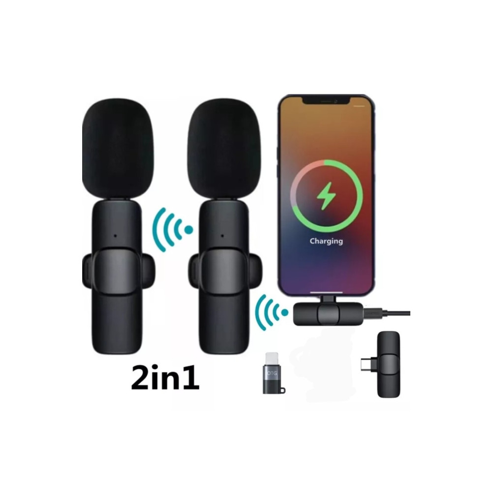 comse 2 In 1 Iphone Ve Type C Uyumlu Ikili Kablosuz Yaka Mikrofonu K9 Lightnıng Youtube Facebook Tiktok Müzik/Ses Sistemleri Fiyatı