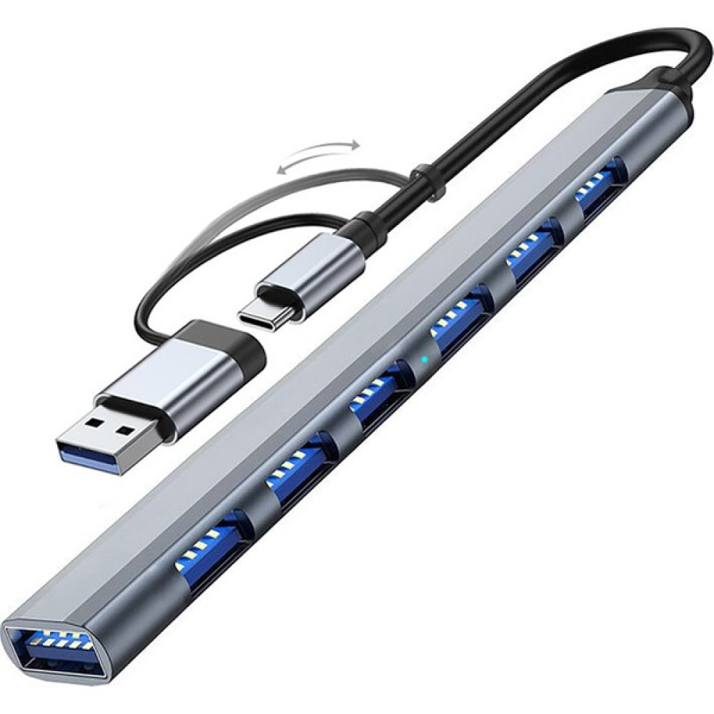 Comse 2 In 1 USB 3.0 Type-C To USB 3.0 7 Port Çoğaltıcı Hub 7in1 Otg Adaptör Bilgisayar Çevirici ve Adaptörü Fiyatı