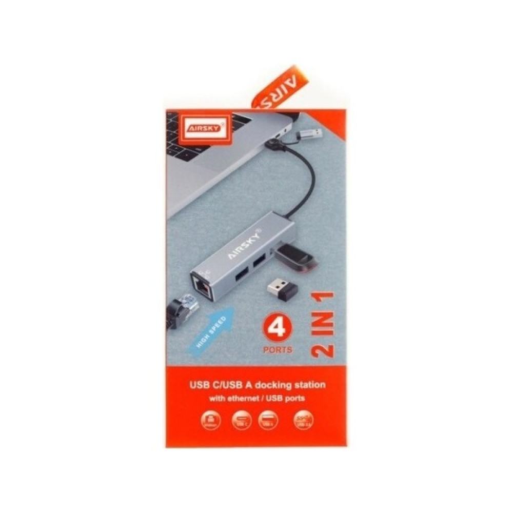 Comse Airsky Macbook Pro Air Uyumlu USB Type-C Hub Dönüştürücü Çevirici Çoklayıcı USB Ethernet 4 Girişli Bilgisayar Çevirici ve Adaptörü Fiyatı
