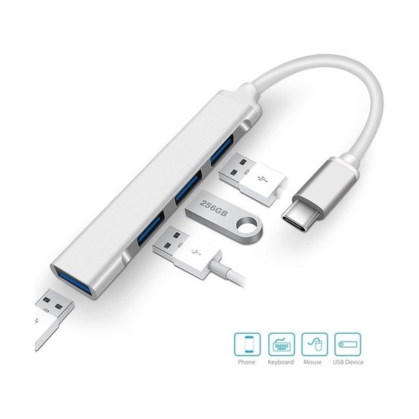 Comse Macbook 4 Port USB 3.0 Hub Çevirici Çoğaltıcı Type C Çoklayıcı 4 Portlu USB Hub Çoklayıcı 4in - Gri Bilgisayar Çevirici ve Adaptörü Fiyatı