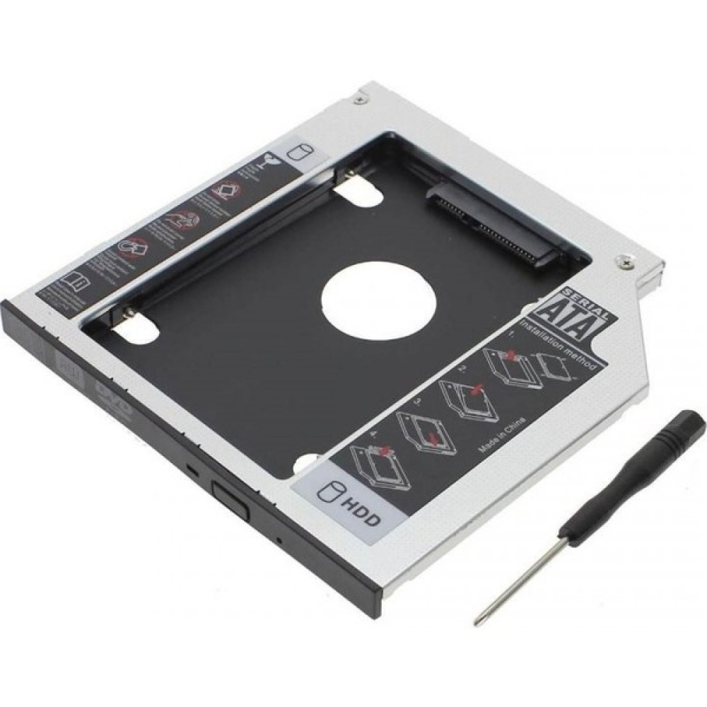 Comtech 9.5mm Sata HDD Harddisk Caddy Kızak Kutu Laptop SSD Notebook İkinci HDD Takma - Gümüş HDD Kutuları Fiyatı