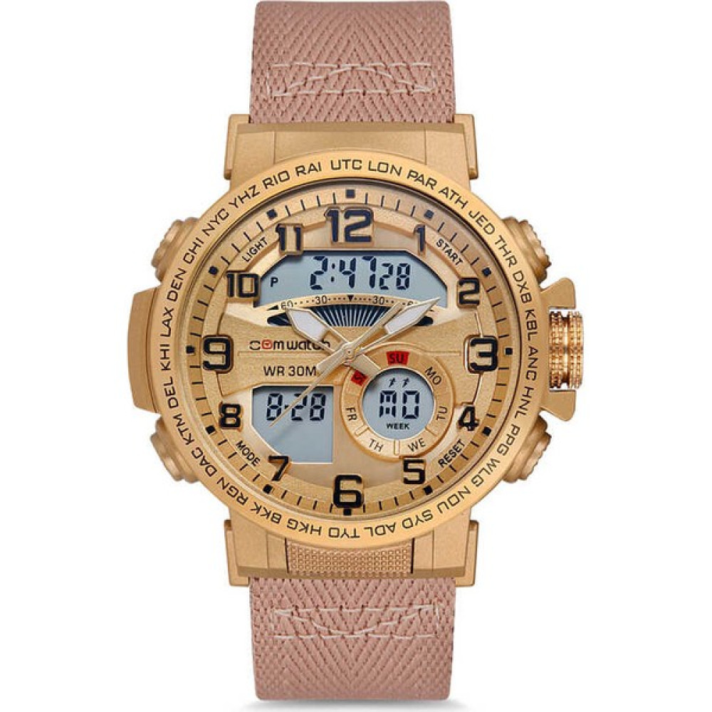 Comwatch Erkek Kol Saati Dijital Analog Kanvas Kordon 873 - Sarı Kol Saatleri Fiyatı