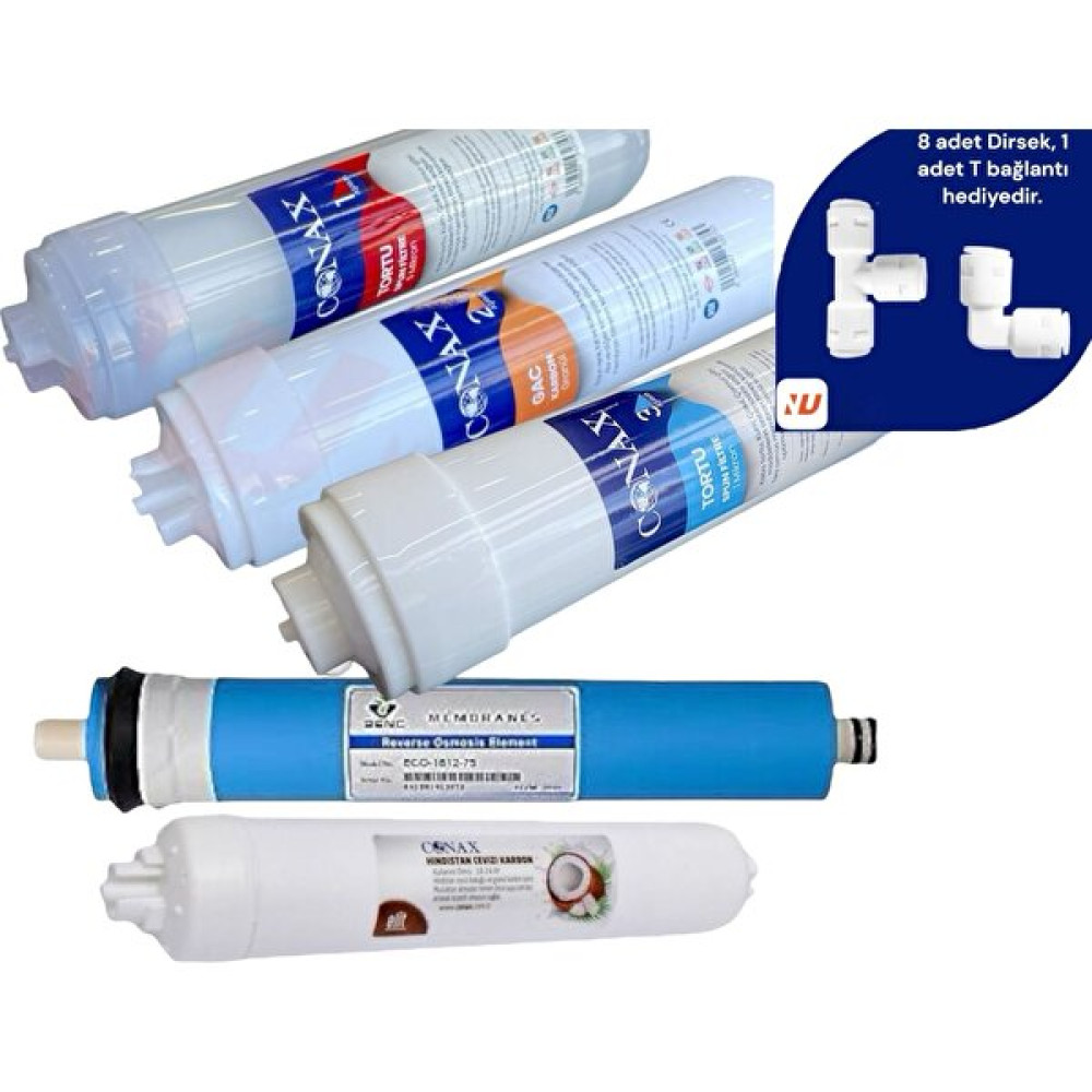 Conax Su Arıtma 5 Aşamalı Inline , Benc Membran 75 gpd, Filtre Seti Tüm Kapalı Kasalar İçin Bahçe Makinesi Aksesuar & Yedek Parça Fiyatı