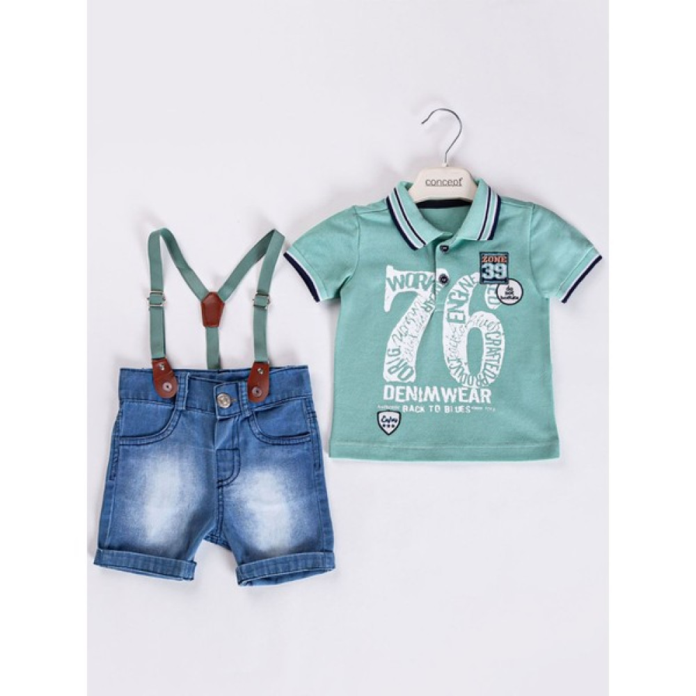 Concept Erkek Bebek Şortlu Takım 6-18 Ay Mint Yeşili Bebek Giysi Takım Fiyatı