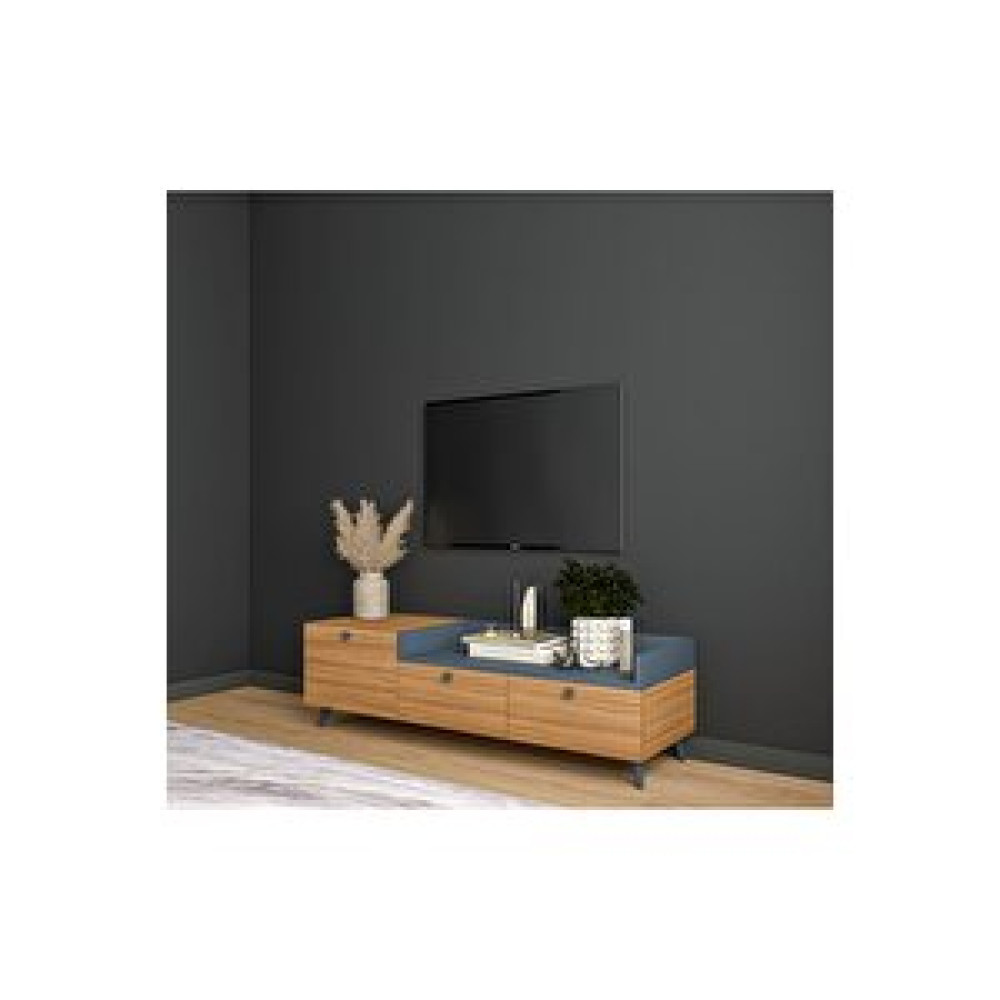 Conceptiva Easy Çift Renkli Tv Sehpası 140 Cm 3 Kapaklı Tv Ünitesi Ceviz-Antrasit Tv Ünitesi / Sehpası Fiyatı