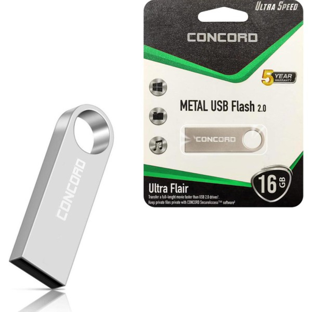 Concord USB Flash Bellek 16GB Metal Ultra Flaır Concord C-U16 Flash Bellekler Fiyatı