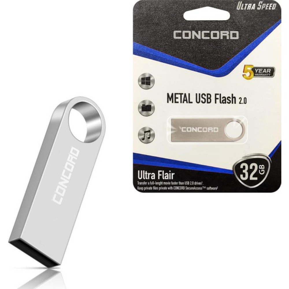 Concord USB Flash Bellek 32GB Metal Ultra Flaır Concord C-U32 Flash Bellekler Fiyatı