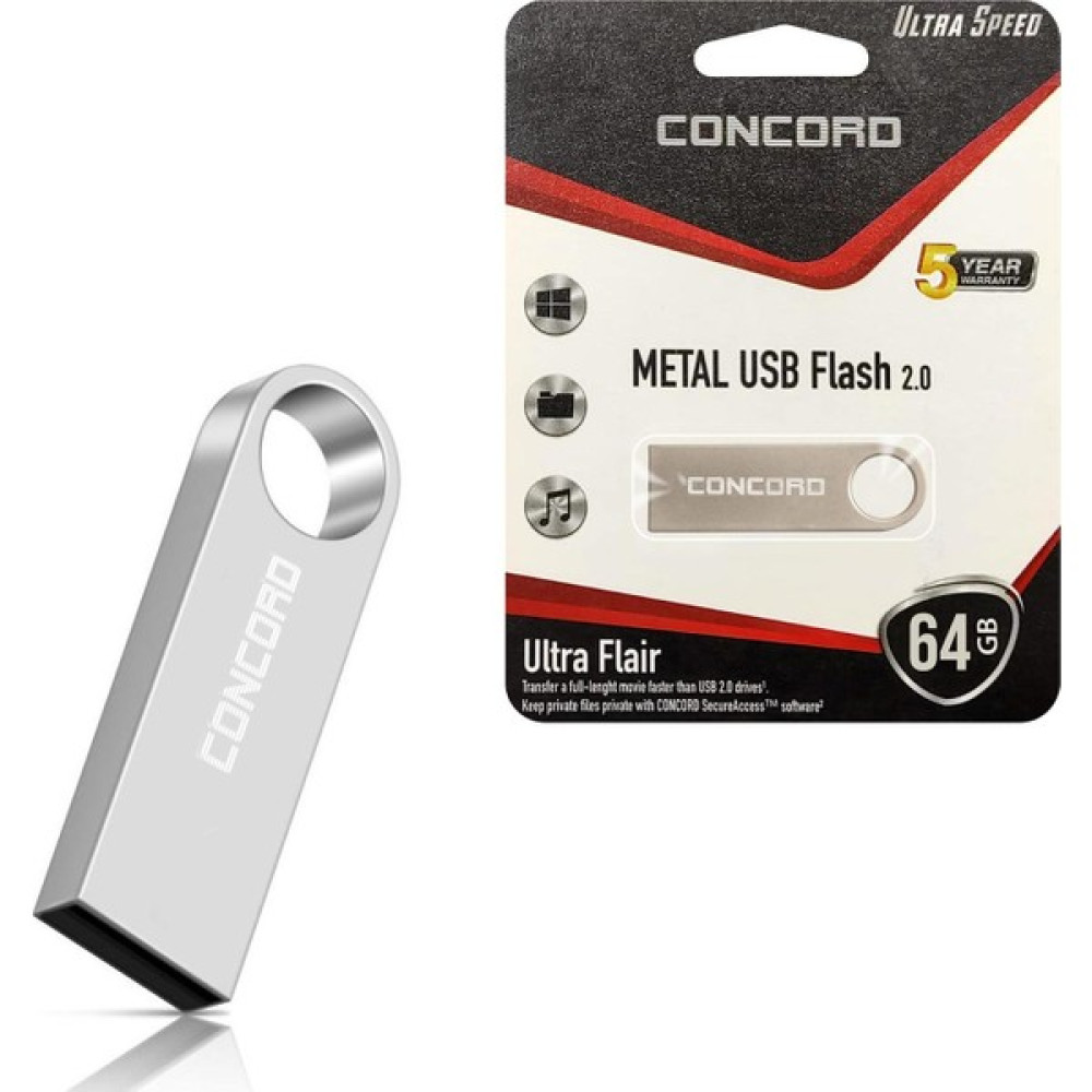 Concord USB Flash Bellek 64GB Metal Ultra Flaır Concord C-U64 Flash Bellekler Fiyatı