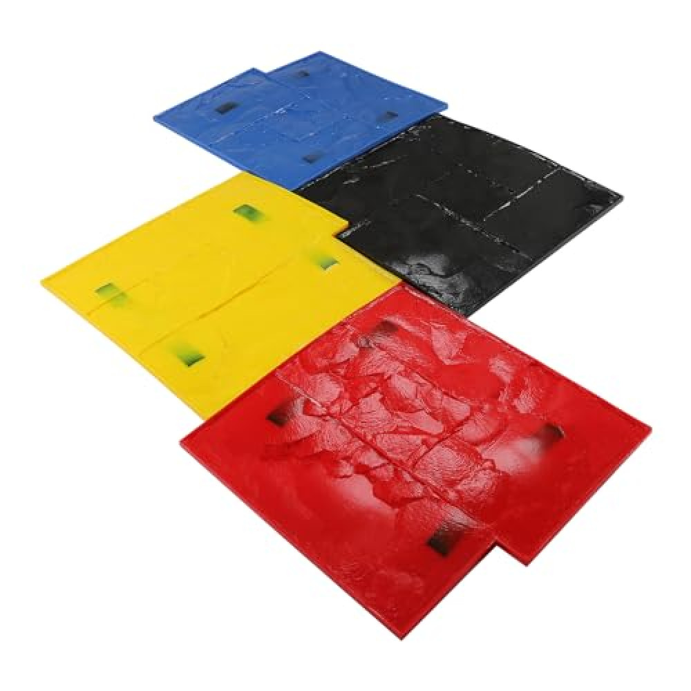 Concrete Texturing Skin, 24"x24" Concrete Stamps Mats Set, Polyurethane Concrete Stamping Mats, Slate Concrete Stamps, 4 PCS Realistic Concrete Texture Mat, Concrete Stamps for Walls/Floors