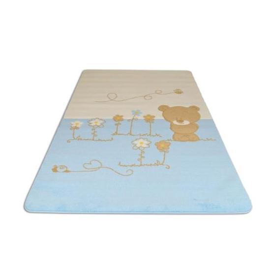 Confetti Baby Set Shy Bear Oymalı Mavi 120x180 cm Çocuk Halısı Bebek Odası Halı Fiyatı