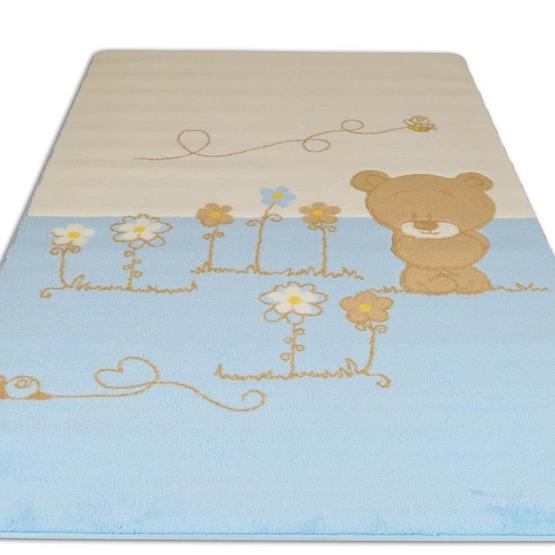 Confetti Baby Set Shy Bear Oymalı Mavi 120x180 cm Çocuk Halısı