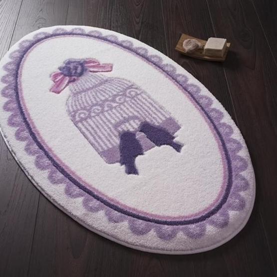 Confetti Bird Cage Mor 80x130 cm Banyo Paspası