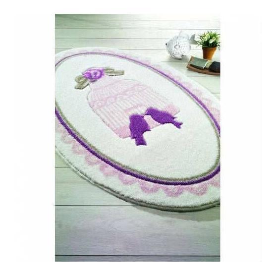 Confetti Bird Cage Mor 80x130 cm Banyo Paspası