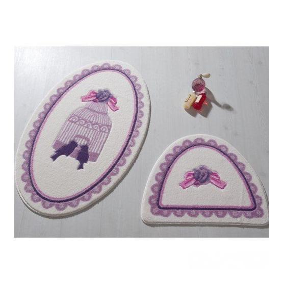 Confetti Bird Cage Oymalı Mor 66x107cm Banyo Halısı