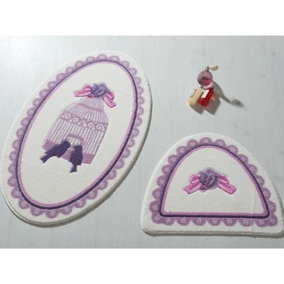 Confetti Bird Cage Oymalı Mor 66x107cm Banyo Halısı