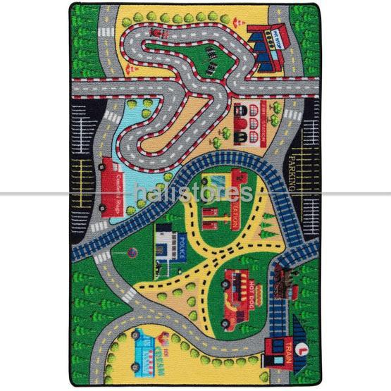 Confetti Freeway 133X190 Yeşil Bukle Çocuk Halısı