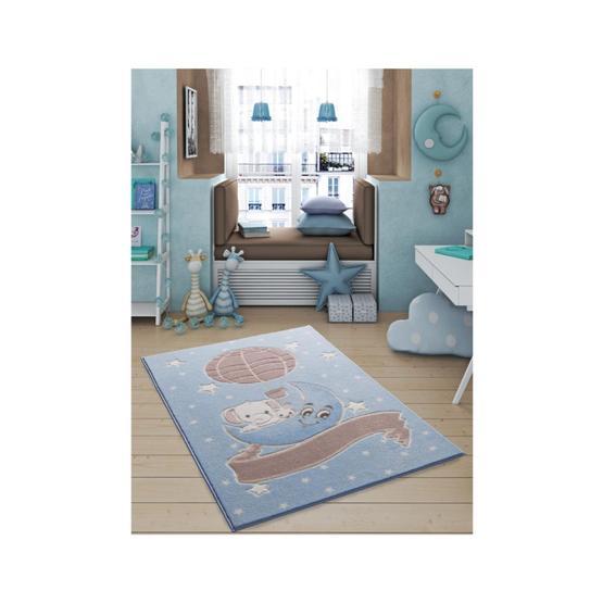 Confetti New Moon 100x150 Açık Mavi Oymalı Çocuk Halısı