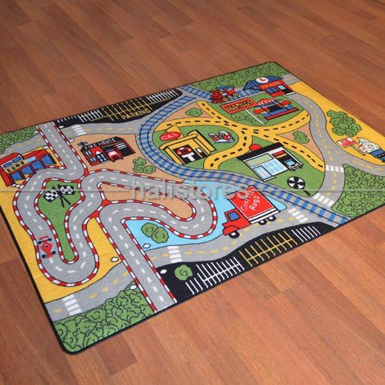 Confetti Race Yeşil 100x150 cm Çocuk Halısı