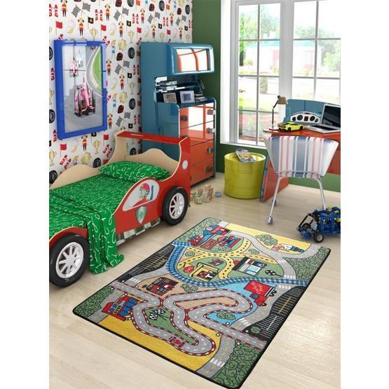 Confetti Race Yeşil 100x150 cm Çocuk Halısı