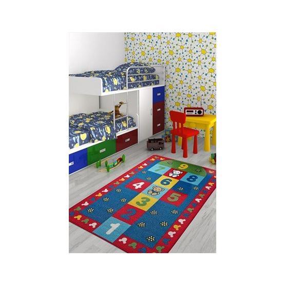 Confetti Seksek 100x150 cm Kırmızı Çocuk Halısı