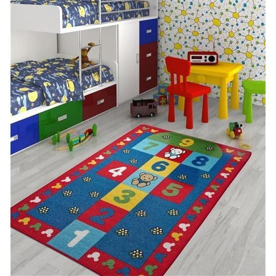 Confetti Seksek 100x150 cm Kırmızı Çocuk Halısı