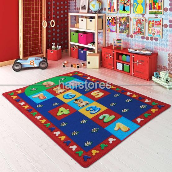 Confetti Seksek 100x150 cm Kırmızı Çocuk Halısı