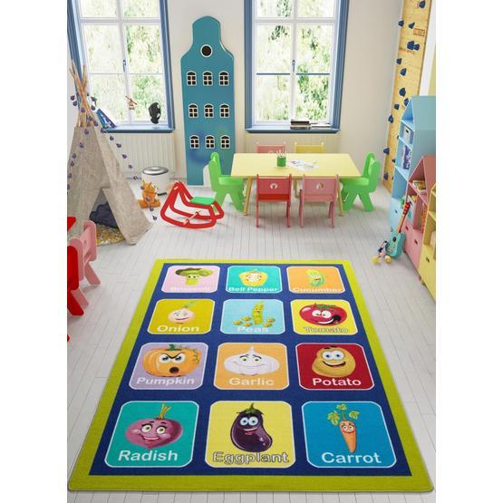 Confetti Vegetables 200X290 Yeşil Bukle Eğitici Çocuk Halısı