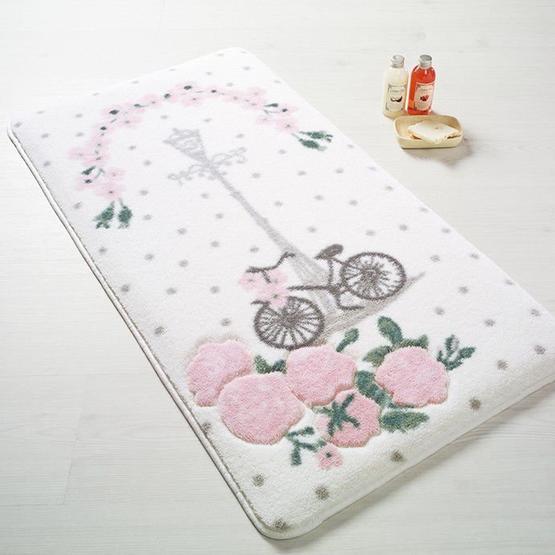Confetti Vintage Bike Pembe 80x140 cm Banyo Paspası