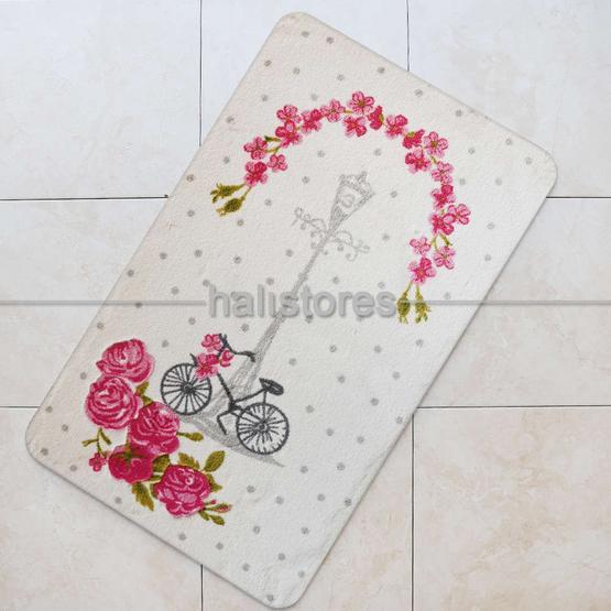 Confetti Vintage Bike Pembe 80x140 cm Banyo Paspası