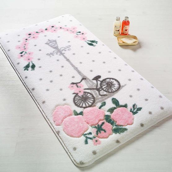 Confetti Vintage Bike Pembe 80x140 cm Banyo Paspası