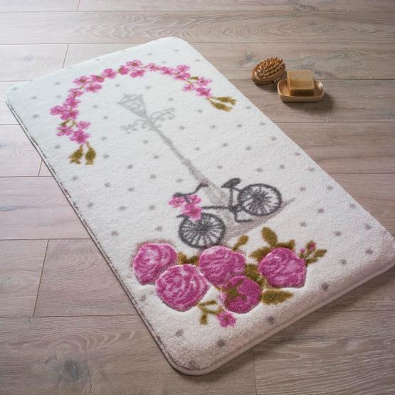 Confetti Vintage Bike Pembe 80x140 cm Banyo Paspası