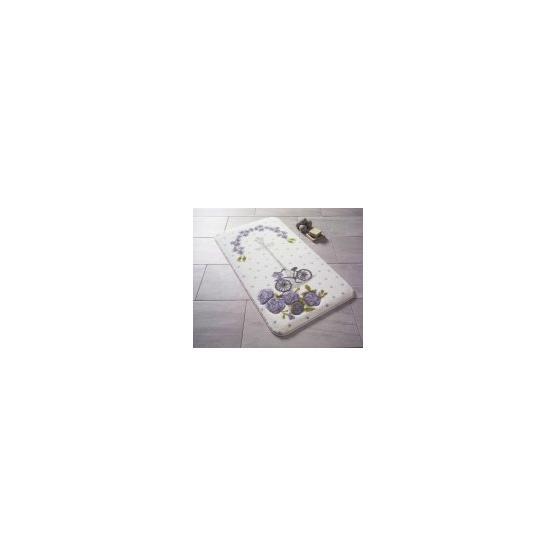Confetti Vintage Oymalı Mor 80x140 cm Banyo Paspası