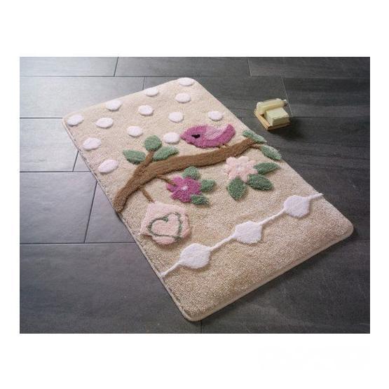 Confetti Vintage Oymalı Mor 80x140 cm Banyo Paspası