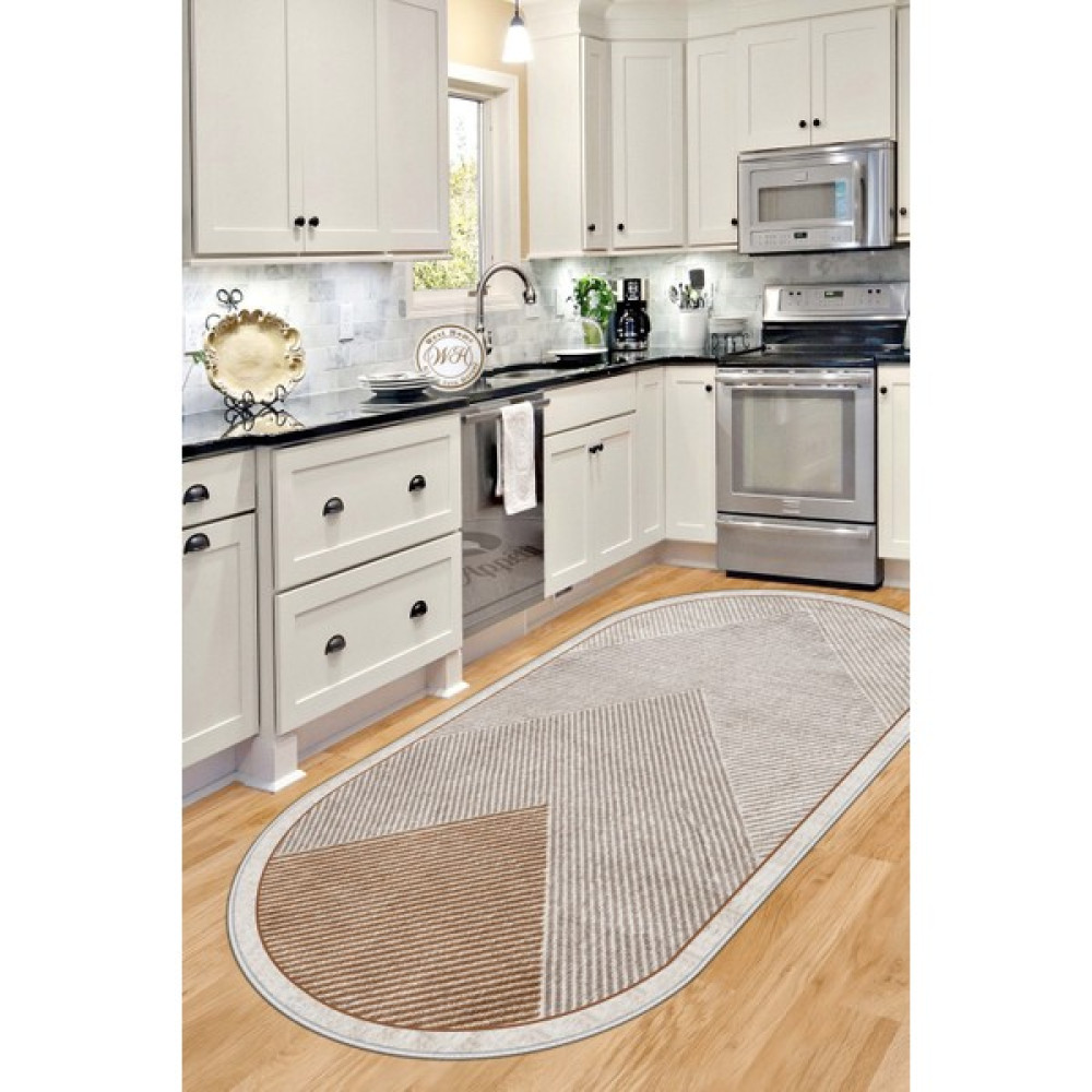 Confidence Home Dijital Baskı Makinede Yıkanabilir Kaymaz Taban Leke Tutmaz Oval Salon Halısı Mutfak Halısı ve Yolluk - 100 x 200 cm Salon Halısı Fiyatı