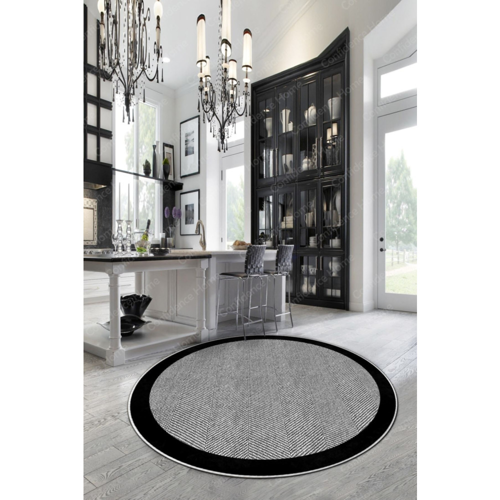 Confidence Home Dijital Baskı Yıkanabilir Kaymaz Taban Salon Halısı Mutfak Halısı Koridor Halısı 140 x 140 Beden Kilim Fiyatı