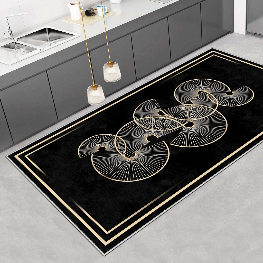 Confidence Home Makinede Yıkanabilir Kaymaz Taban Leke Tutmaz Salon Halısı Mutfak Halısı ve Yolluk - 120 x 350 cm - Siyah Yolluk Fiyatı