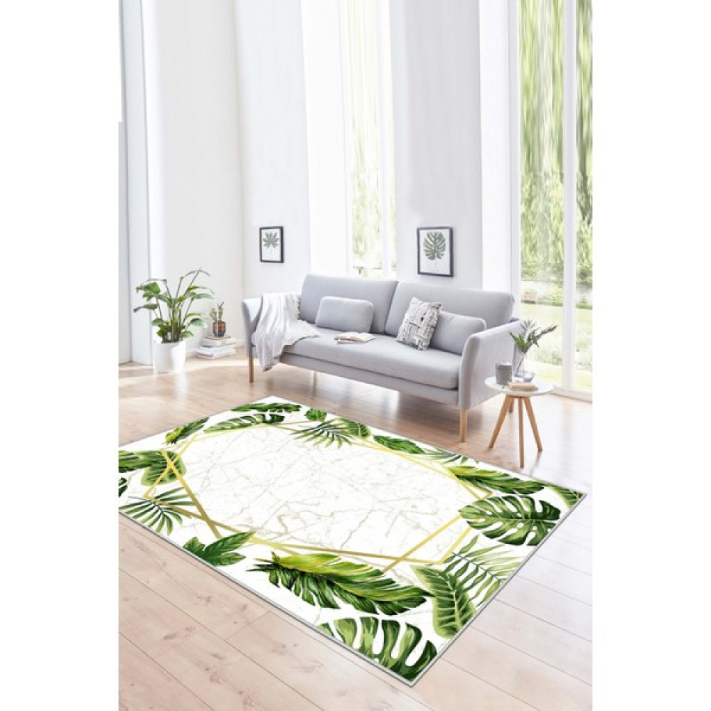 Confidence Home Yıkanabilir Kaymaz Leke Tutmaz Salon Halısı Mutfak Halısı Koridor Halısı Yolluk ve Paspas - 40 x 60 cm - Yeşil Salon Halısı Fiyatı