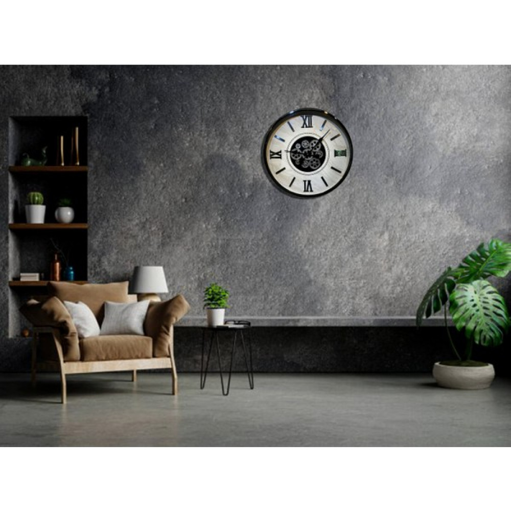 Congara Home Metal Krom Kaplama Camlı Aktif Çarklı Duvar Saati Dekoratif Saat Fiyatı