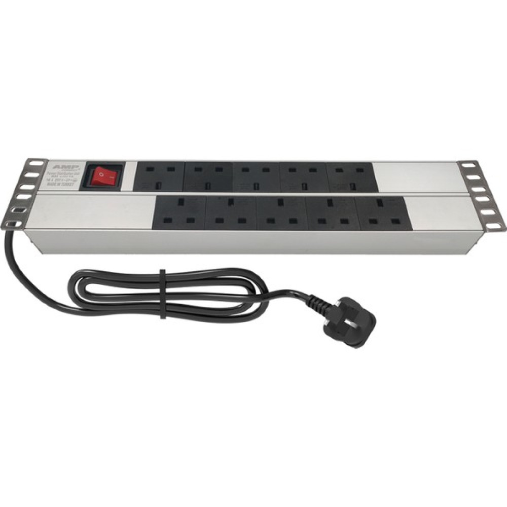 Connect 19'' 2u 10 Brıtısh Type BS1363 Socket On / Off Lıghted Swıtch, 3x1,5 Mm² Nymhy Cable, BS1363 Plug Alumınıum Profıle Frame Pdu Oto Boyaları Fiyatı
