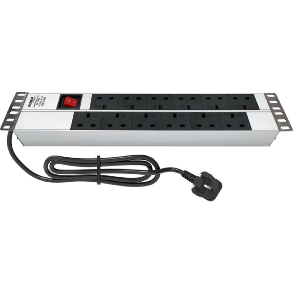 Connect 19'' 2u 12 Brıtısh Type BS1363 Socket On / Off Lıghted Swıtch, 3x1,5 Mm² Nymhy Cable, BS1363 Plug Alumınıum Profıle Frame Pdu Oto Boyaları Fiyatı