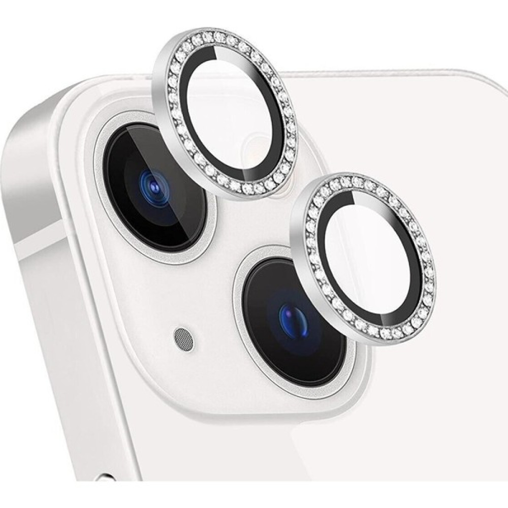 Conocer Iphone 11/12/12 Mini Uyumlu Swarovski Taşlı 3D Kamera Lens Koruyucu Gümüş [2'li Set] - iPhone 11 - Silver Cep Telefonu Kılıfı Fiyatı