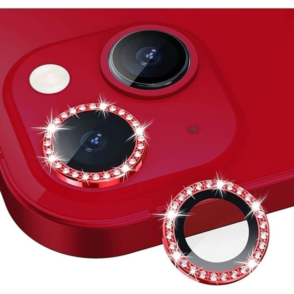 Conocer Iphone 11/12/12 Mini Uyumlu Swarovski Taşlı 3D Kamera Lens Koruyucu Kırmızı 2'li Set - iPhone 11 - Red Cep Telefonu Kılıfı Fiyatı